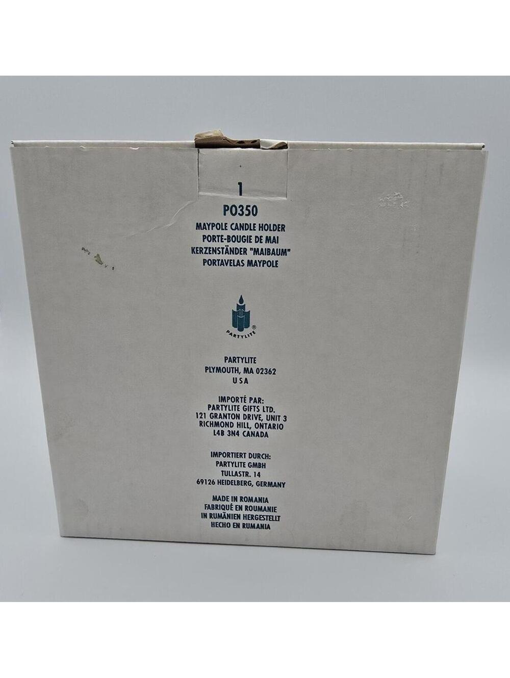 Vintage PartyLite Maypole Glass Candle Holders Set of 2 P0350 w/ Box - Picture 3 of 9